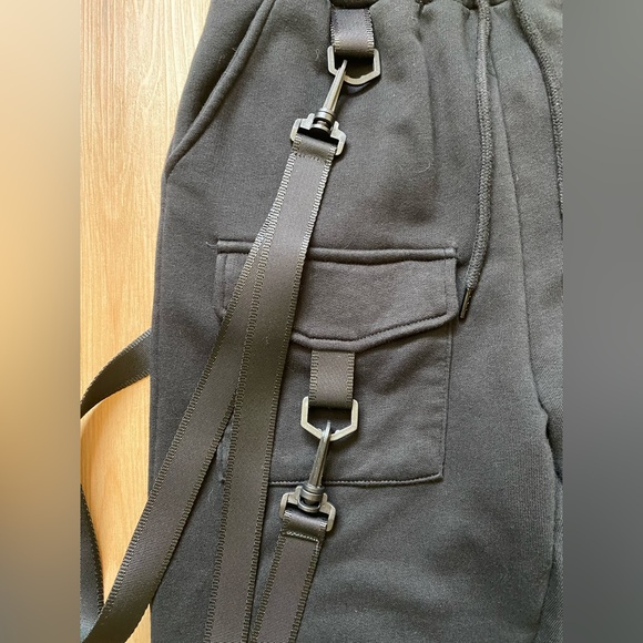 Dolls Kill - Club Exx - Black Cargo Bondage Joggers - Picture 12 of 16